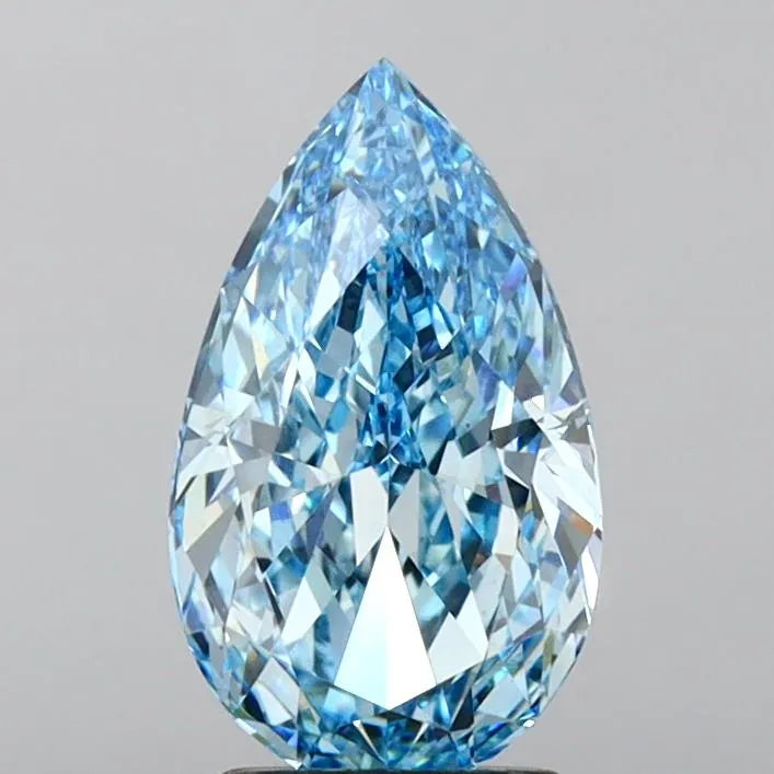 3.17ct Pear Lab Grown Diamond (Colour Fancy Vivid Blue, Clarity VS1, IGI Certified)