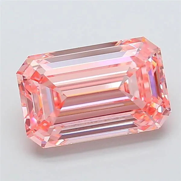 3.20ct Emerald Lab Grown Diamond (Colour Fancy Vivid Pink, Clarity VVS2, IGI Certified)