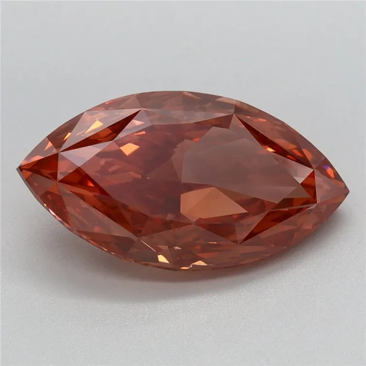 3.32ct Marquise Lab Grown Diamond (Colour Fancy Vivid Brownish Pink, Clarity VS1, IGI Certified)