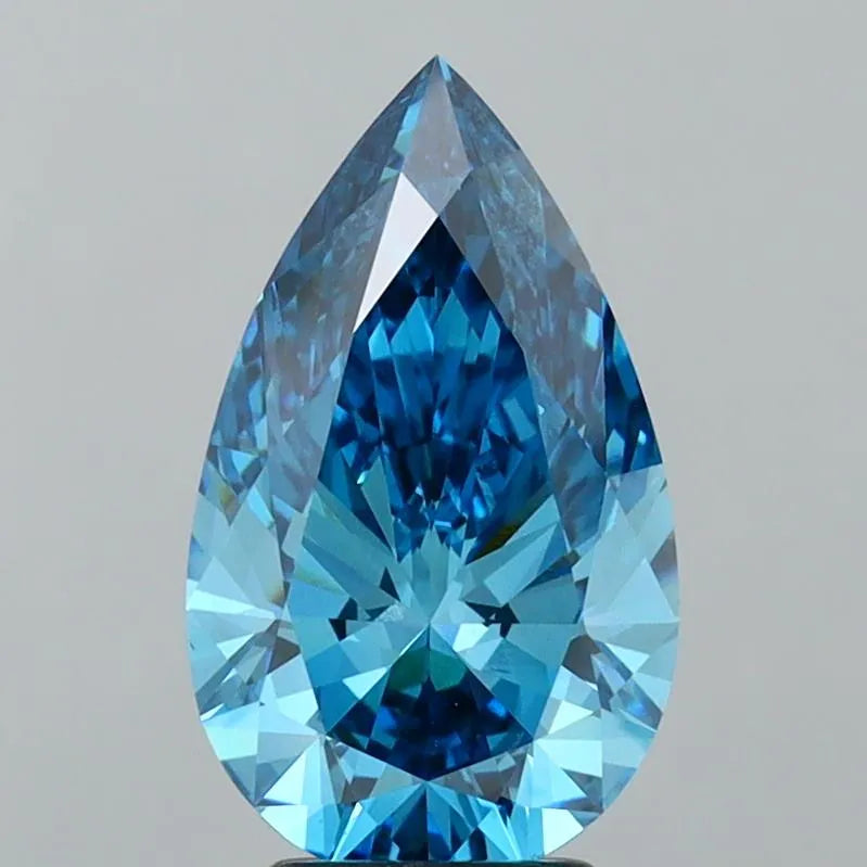 3.34ct Pear Lab Grown Diamond (Colour Fancy Vivid Blue, Clarity VS1, IGI Certified)