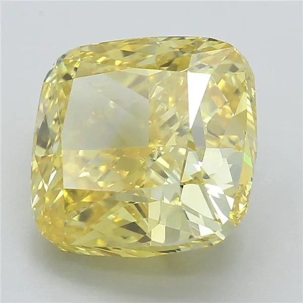 3.45ct Cushion modified Lab Grown Diamond (Colour Fancy Vivid Yellow, Clarity VS1, IGI Certified)