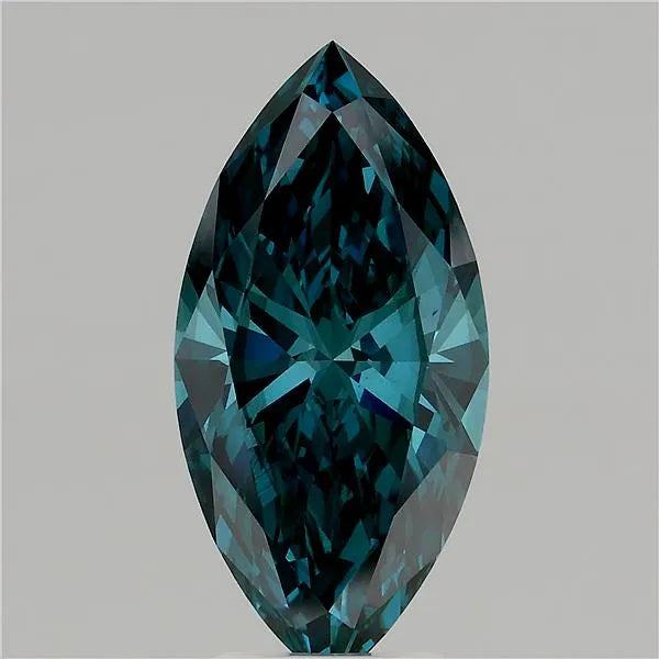 3.55ct Marquise Lab Grown Diamond (Colour Fancy Vivid Greenish Blue, Clarity VS2, IGI Certified)