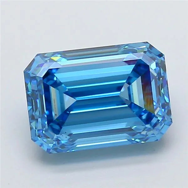 3.56ct Emerald Lab Grown Diamond (Colour Fancy Vivid Blue, Clarity VS1, IGI Certified)