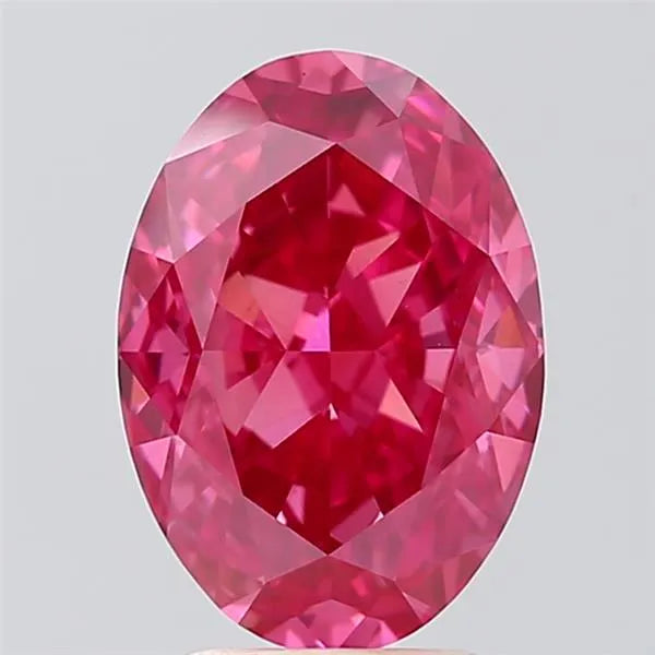 3.56ct Oval Lab Grown Diamond (Colour Fancy Vivid Pink, Clarity VVS2, IGI Certified)