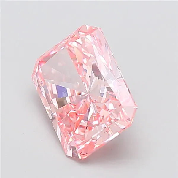 3.62ct Radiant Lab Grown Diamond (Colour Fancy Vivid Pink, Clarity VVS2, IGI Certified)