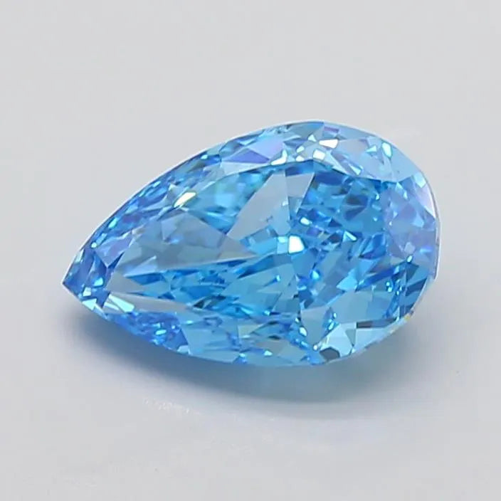 3.64ct Pear Lab Grown Diamond (Colour Fancy Vivid Blue, Clarity VVS2, IGI Certified)