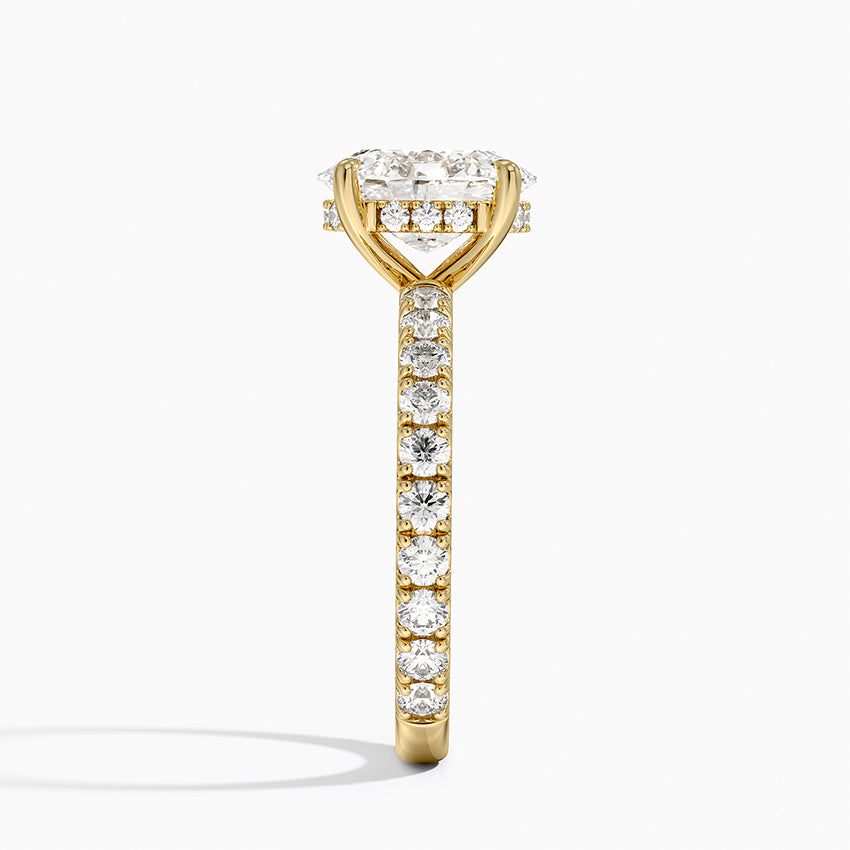 Im Labor gezüchteter Diamant-Sonderanfertigungsring aus 14 Karat Gelbgold – Größe US 6,5 (LDJ 1019)
