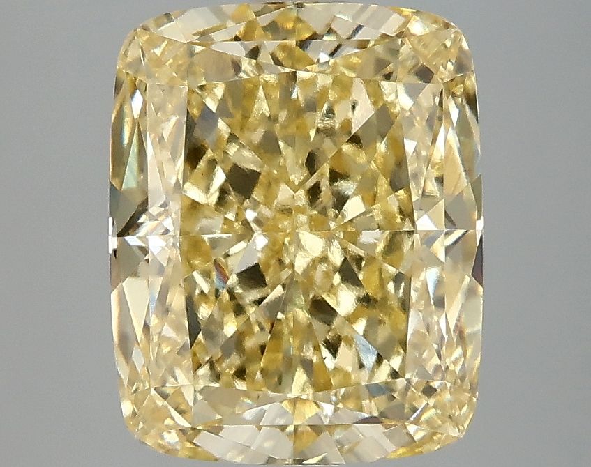 Lab-Grown Cushion Diamond - 4.07 Carats, Fancy Intense Yellow Color, VS1 Clarity - Certified by IGI - Report Number: LG677503221