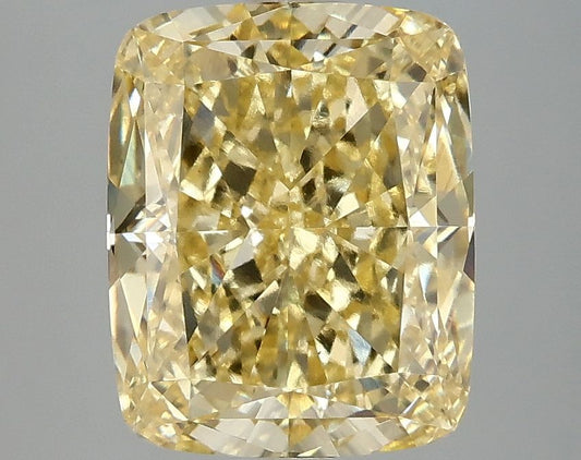 Lab-Grown Cushion Diamond - 4.07 Carats, Fancy Intense Yellow Color, VS1 Clarity - Certified by IGI - Report Number: LG677503221