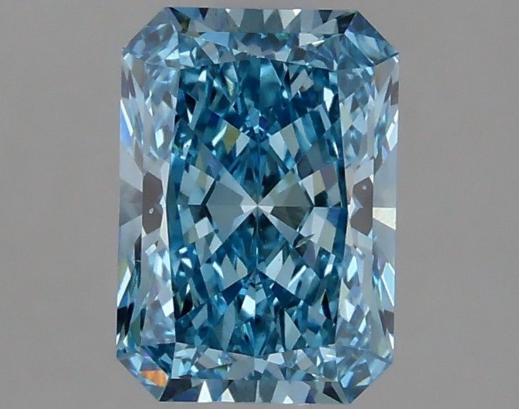 Lab-Grown Radiant Diamond - 1.59 Carats, Fancy Vivid Blue Color, VS2 Clarity - Certified by IGI - Report Number: LG629474981
