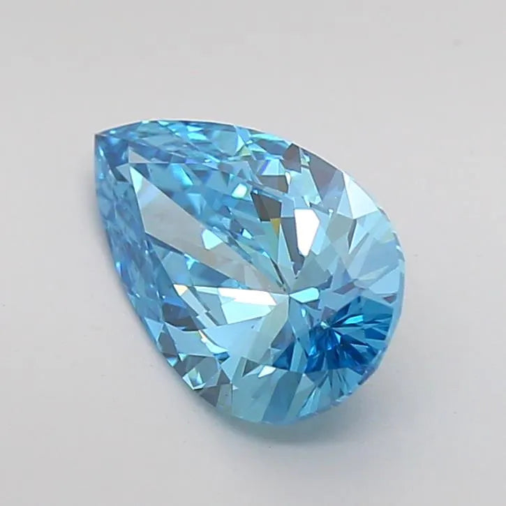 1.03ct Pear Lab Grown Diamond (Colour Fancy Vivid Blue, Clarity VS1, IGI Certified)