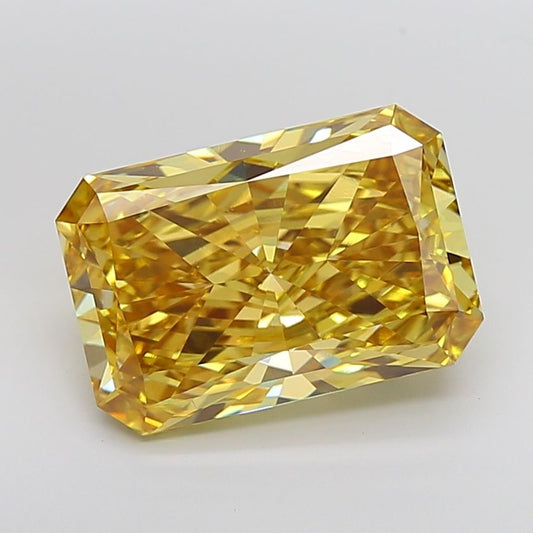 Lab-Grown Radiant Diamond - 8.41 Carats, Fancy Vivid Yellow Color, VS1 Clarity - Certified by IGI - Report Number: LG652419713