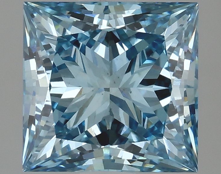 Lab-Grown Princess Diamond - 2.07 Carats, Fancy Vivid Blue Color, VS2 Clarity - Certified by IGI - Report Number: LG633474227
