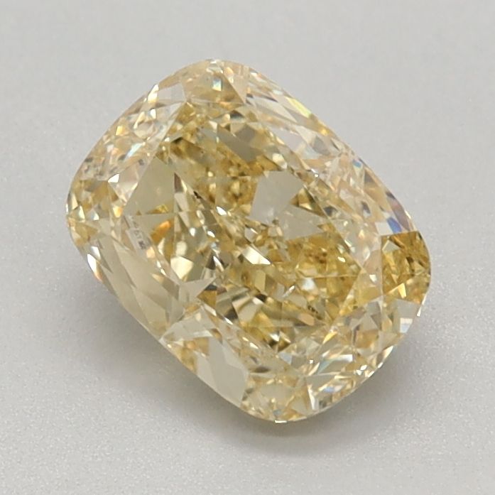 Lab-Grown Cushion Diamond - 0.81 Carats, Fancy Yellow Color, VS1 Clarity - Certified by IGI - Report Number: LG640444483