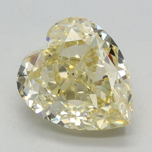 Lab-Grown Heart Diamond - 2.49 Carats, Fancy Intense Yellow Color, VVS2 Clarity - Certified by IGI - Report Number: LG638408590