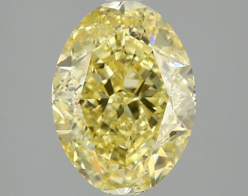 Lab-Grown Oval Diamond - 3.01 Carats, Fancy Vivid Yellow Color, VVS2 Clarity - Certified by IGI - Report Number: LG687565990