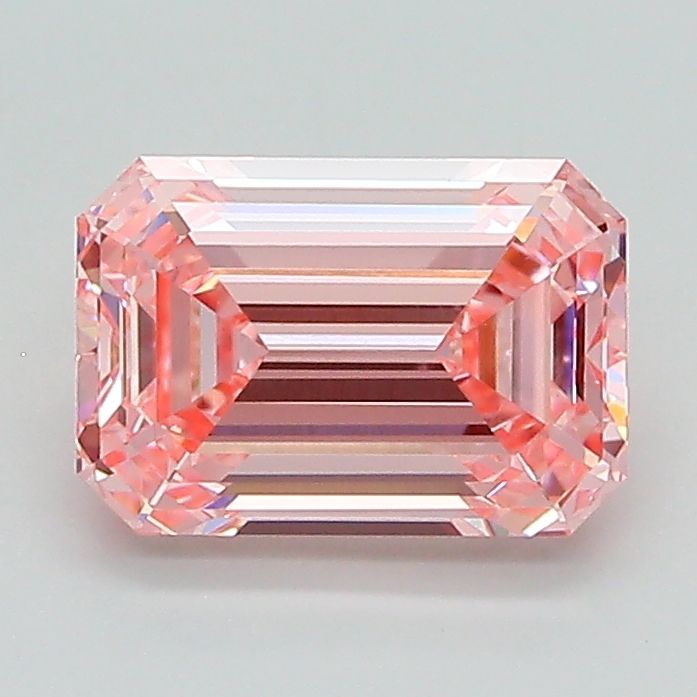 Lab-Grown Emerald Diamond - 1.51 Carats, Fancy Vivid Pink Color, VVS2 Clarity - Certified by IGI - Report Number: LG628442574
