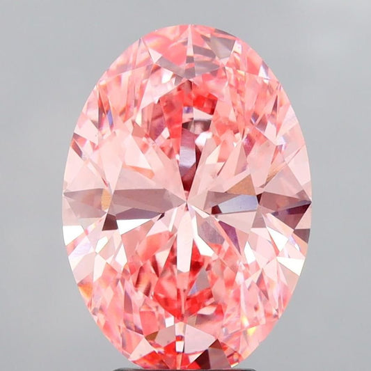 Lab-Grown Oval Diamond - 4.64 Carats, Fancy Vivid Pink Color, VS1 Clarity - Certified by IGI - Report Number: LG691570806