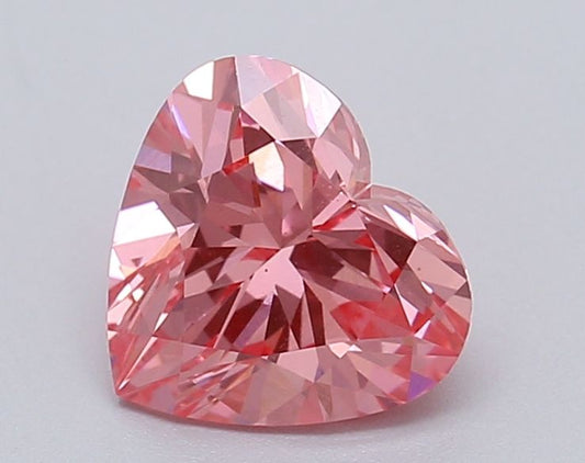 Lab-Grown Heart Diamond - 1.07 Carats, Fancy Vivid Pink Color, VS1 Clarity - Certified by IGI - Report Number: LG615366998