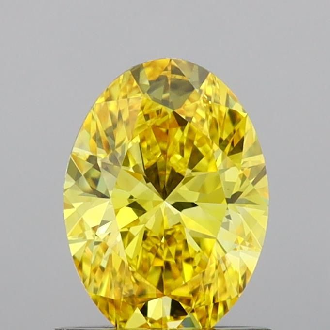 Lab-Grown Oval Diamond - 1.0 Carats, Fancy Vivid Yellow Color, VVS2 Clarity - Certified by IGI - Report Number: LG691539988