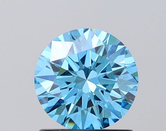 Lab-Grown Round Diamond - 1.04 Carats, Fancy Vivid Blue Color, VS2 Clarity - Certified by IGI - Report Number: LG686502803