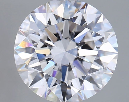 Lab-Grown Round Diamond - 2.5 Carats, F Color, VS2 Clarity - Certified by IGI - Report Number: LG668440625
