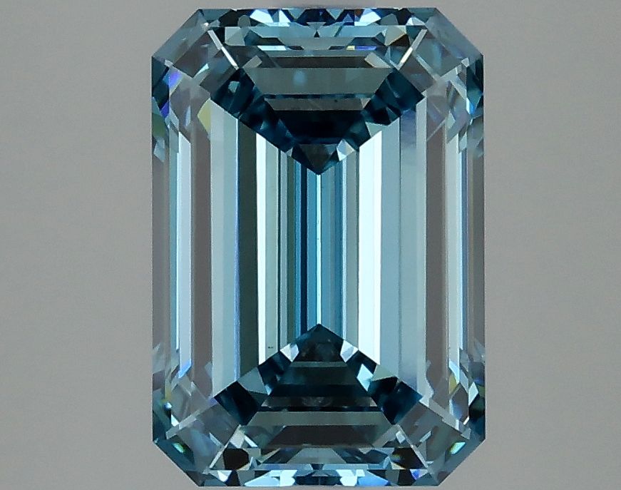 Lab-Grown Emerald Diamond - 3.08 Carats, Fancy Vivid Blue Color, VS1 Clarity - Certified by IGI - Report Number: LG625410175