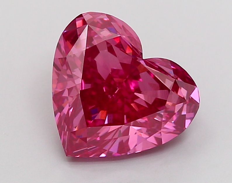 Lab-Grown Heart Diamond - 3.0 Carats, Fancy Vivid Pink Color, VS1 Clarity - Certified by IGI - Report Number: LG687586831