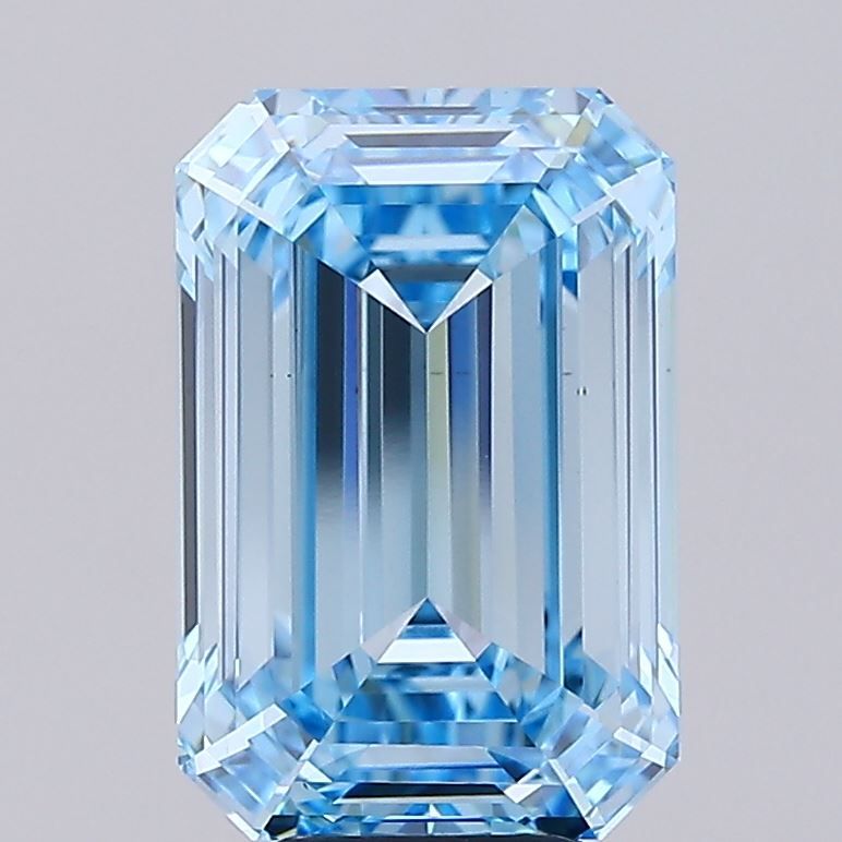 Lab-Grown Emerald Diamond - 7.05 Carats, Fancy Intense Blue Color, VS1 Clarity - Certified by IGI - Report Number: LG683535238