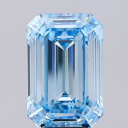 Lab-Grown Emerald Diamond - 7.05 Carats, Fancy Intense Blue Color, VS1 Clarity - Certified by IGI - Report Number: LG683535238