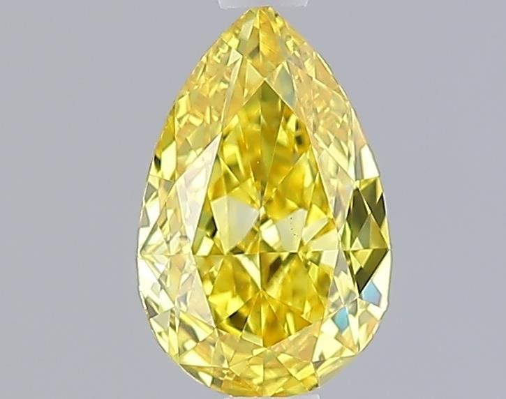 Lab-Grown Pear Diamond - 1.02 Carats, Fancy Vivid Yellow Color, VS1 Clarity - Certified by IGI - Report Number: LG643411275