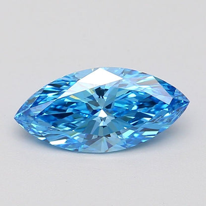 Lab-Grown Marquise Diamond - 1.06 Carats, Fancy Vivid Blue Color, VVS2 Clarity - Certified by IGI - Report Number: LG687586832