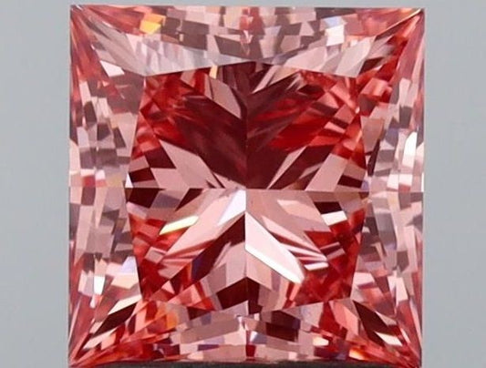 Lab-Grown Princess Diamond - 1.52 Carats, Fancy Vivid Pink Color, VS2 Clarity - Certified by IGI - Report Number: LG569311178