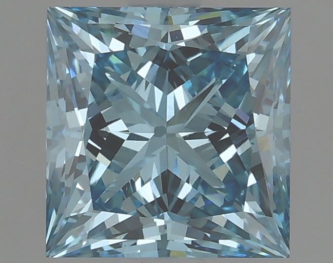 Lab-Grown Princess Diamond - 2.05 Carats, Fancy Vivid Blue Color, VS1 Clarity - Certified by IGI - Report Number: LG625443124