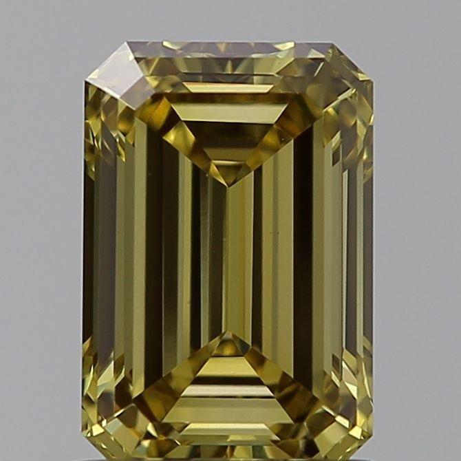 Lab-Grown Emerald Diamond - 1.26 Carats, Fancy Intense Gray Yellow Color, VS1 Clarity - Certified by IGI - Report Number: LG598389662