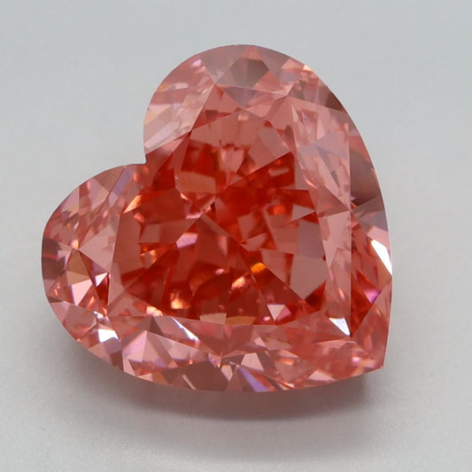 Lab-Grown Heart Diamond - 5.24 Carats, Fancy Vivid Pink Color, VS1 Clarity - Certified by IGI - Report Number: LG654487327