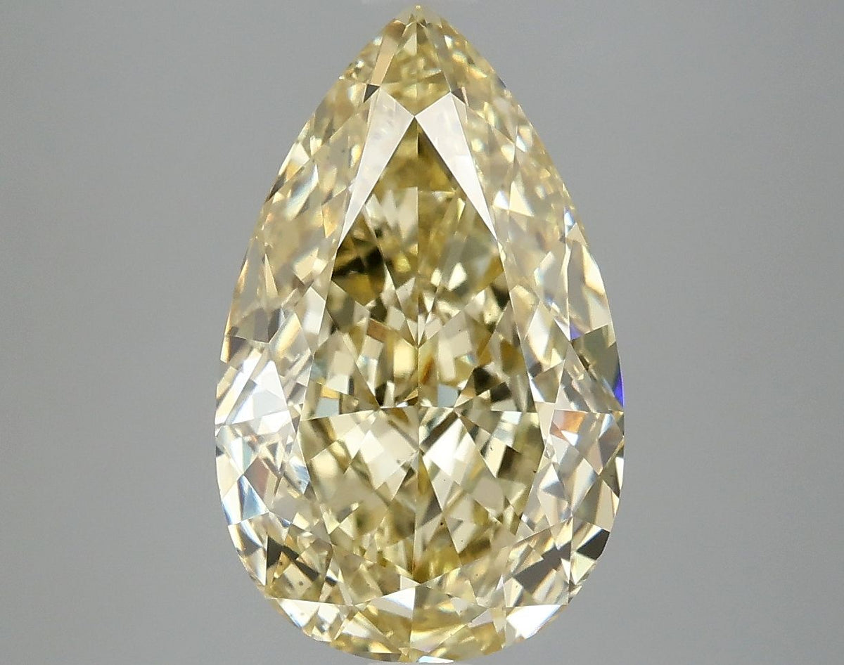 Lab-Grown Pear Diamond - 5.01 Carats, Fancy Intense Yellow Color, VS1 Clarity - Certified by IGI - Report Number: LG669402901