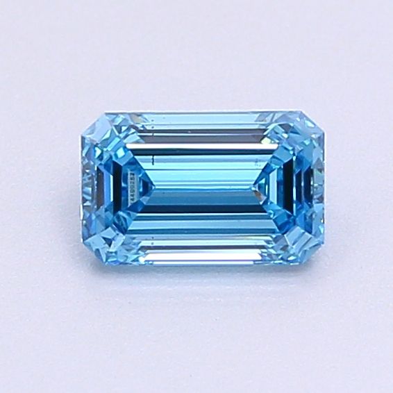 Lab-Grown Emerald Diamond - 0.5 Carats, Fancy Vivid Blue Color, VS2 Clarity - Certified by IGI - Report Number: LG644499252