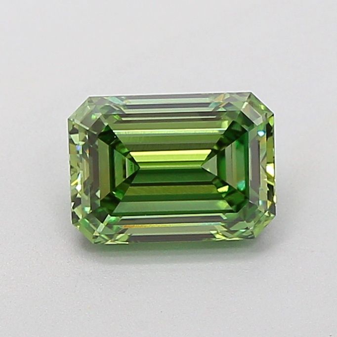 Lab-Grown Emerald Diamond - 1.55 Carats, Fancy Vivid Green Color, VVS2 Clarity - Certified by IGI - Report Number: LG652473098