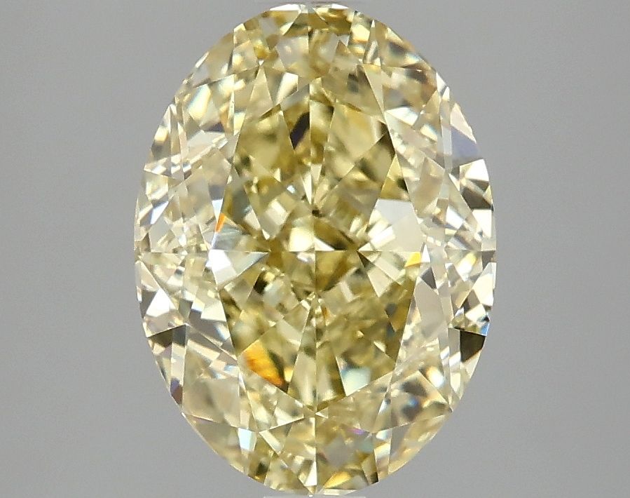 Lab-Grown Oval Diamond - 3.03 Carats, Fancy Intense Yellow Color, VVS2 Clarity - Certified by IGI - Report Number: LG671440685
