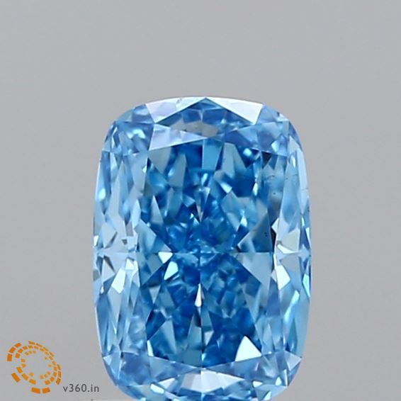 Lab-Grown Cushion Diamond - 0.91 Carats, Fancy Vivid Blue Color, VS1 Clarity - Certified by IGI - Report Number: LG629435672