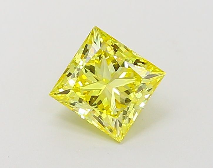 Lab-Grown Princess Diamond - 1.0 Carats, Fancy Vivid Yellow Color, VS2 Clarity - Certified by IGI - Report Number: LG660424292
