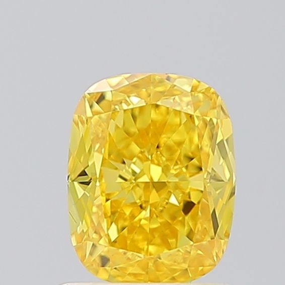 Lab-Grown Cushion Diamond - 1.03 Carats, Fancy Vivid Yellow Color, VS1 Clarity - Certified by IGI - Report Number: LG660445960