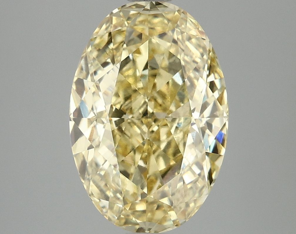Lab-Grown Oval Diamond - 4.1 Carats, Fancy Vivid Yellow Color, VVS2 Clarity - Certified by IGI - Report Number: LG692518949