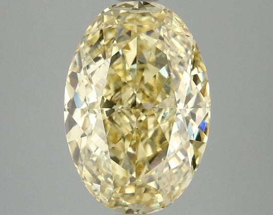 Lab-Grown Oval Diamond - 4.1 Carats, Fancy Vivid Yellow Color, VVS2 Clarity - Certified by IGI - Report Number: LG692518949