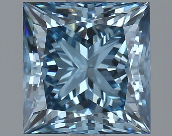 Lab-Grown Princess Diamond - 2.1 Carats, Fancy Vivid Blue Color, VS1 Clarity - Certified by IGI - Report Number: LG621451374