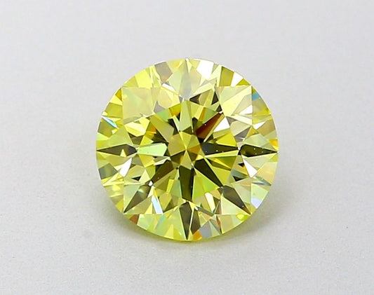 Lab-Grown Round Diamond - 1.01 Carats, Fancy Intense Yellow Color, VVS2 Clarity - Certified by IGI - Report Number: LG651436029