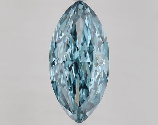 Lab-Grown Marquise Diamond - 8.17 Carats, Fancy Vivid Blue Color, VS1 Clarity - Certified by IGI - Report Number: LG675551833