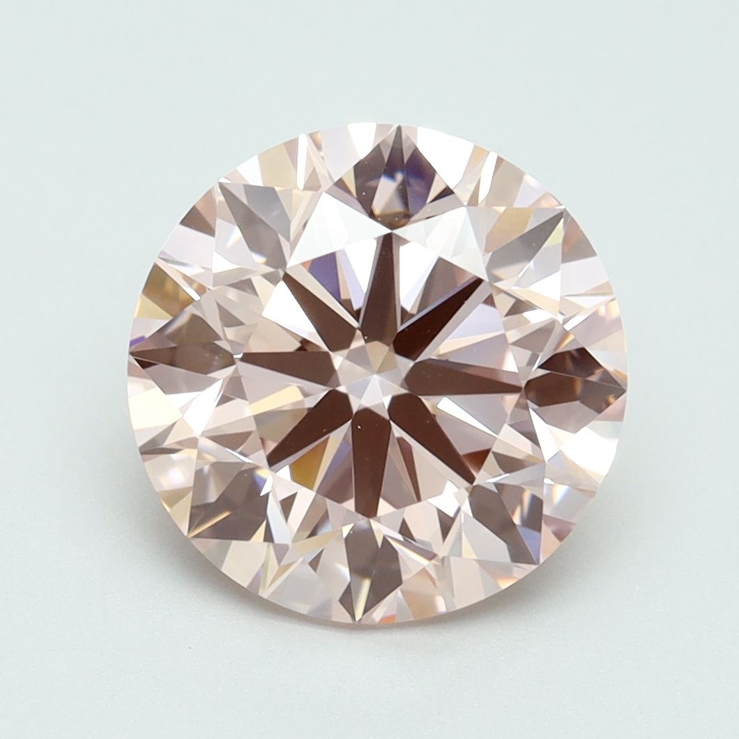 Lab-Grown Round Diamond - 3.5 Carats, Fancy Intense Pink Color, VVS2 Clarity - Certified by IGI - Report Number: LG617483768