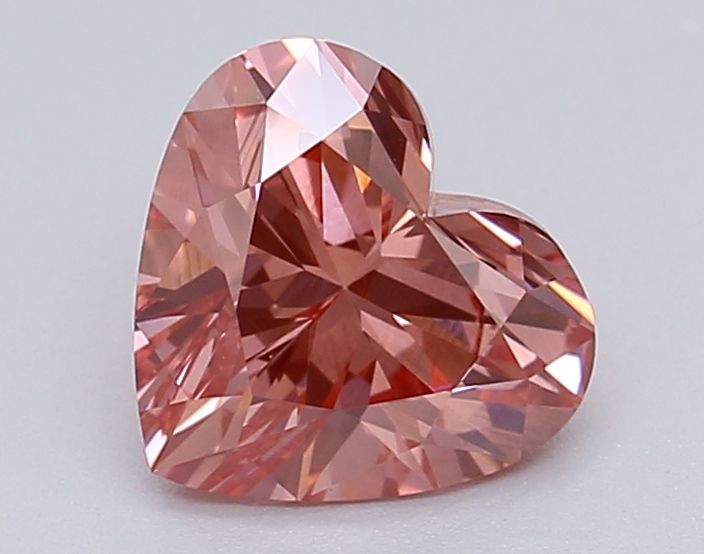 Lab-Grown Heart Diamond - 1.04 Carats, Fancy Intense Brownish Pink Color, VS1 Clarity - Certified by IGI - Report Number: LG615366980